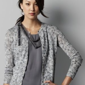 Loft Petite Raindrop Print Cardigan Sweater